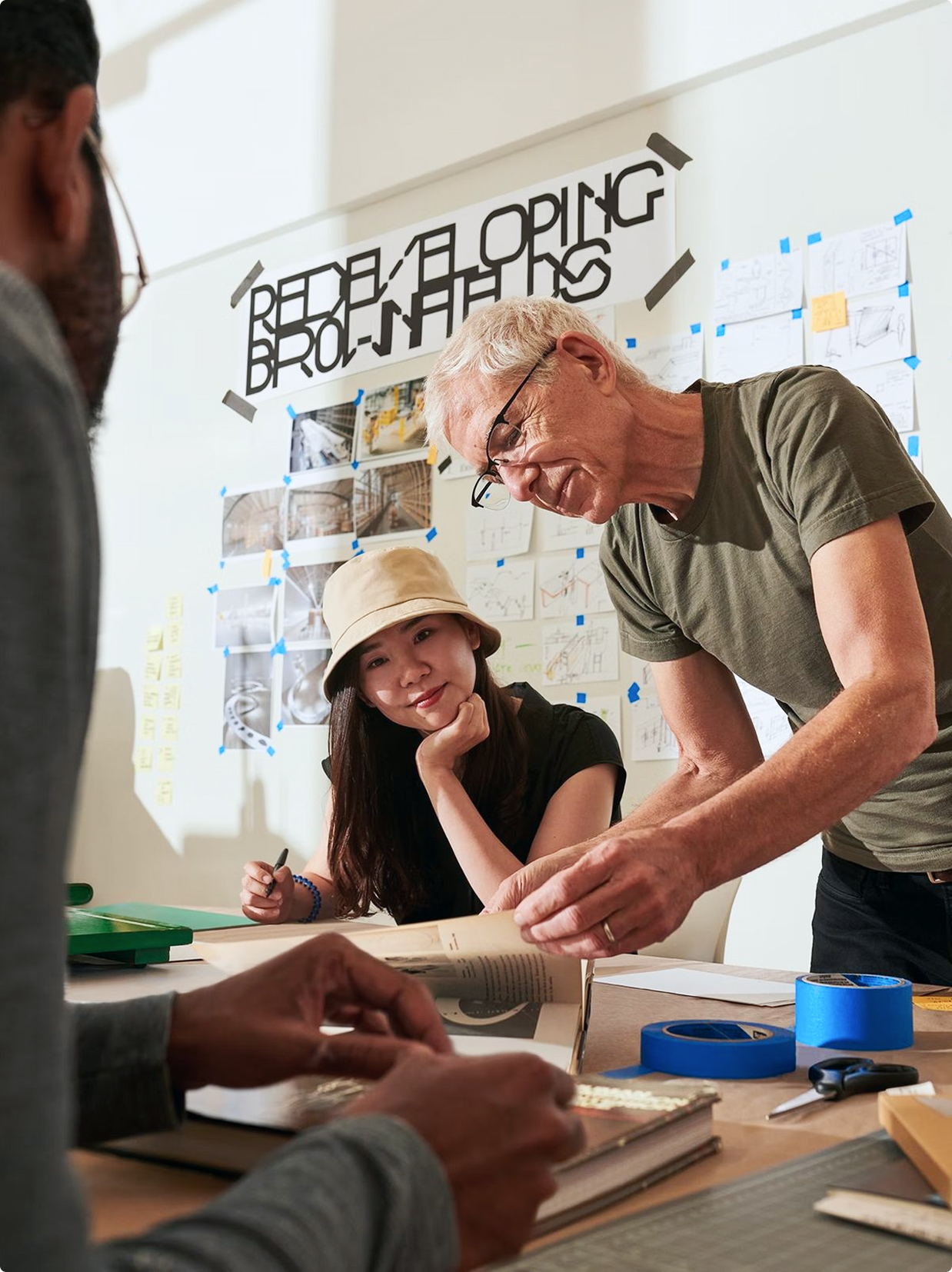 Team collaborating on training project